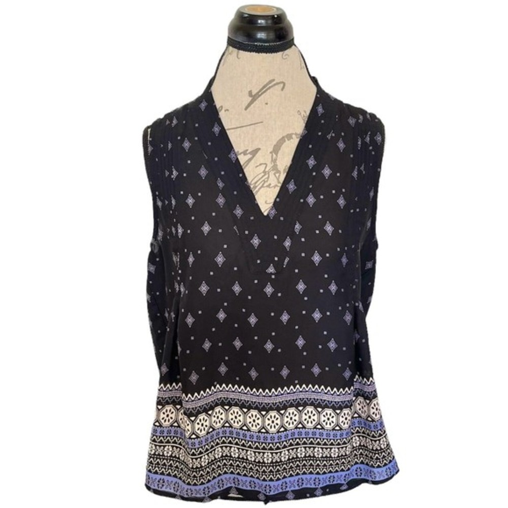 Collective Concepts Blouse Size Large Boho Tribal Print Boxy Flowy Southwestern